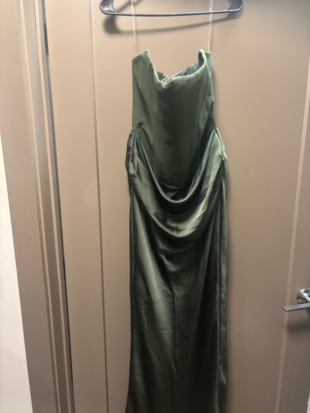 House of CB Persephone Dark Green Strapless Maxi Dress - Picture 3 of 6